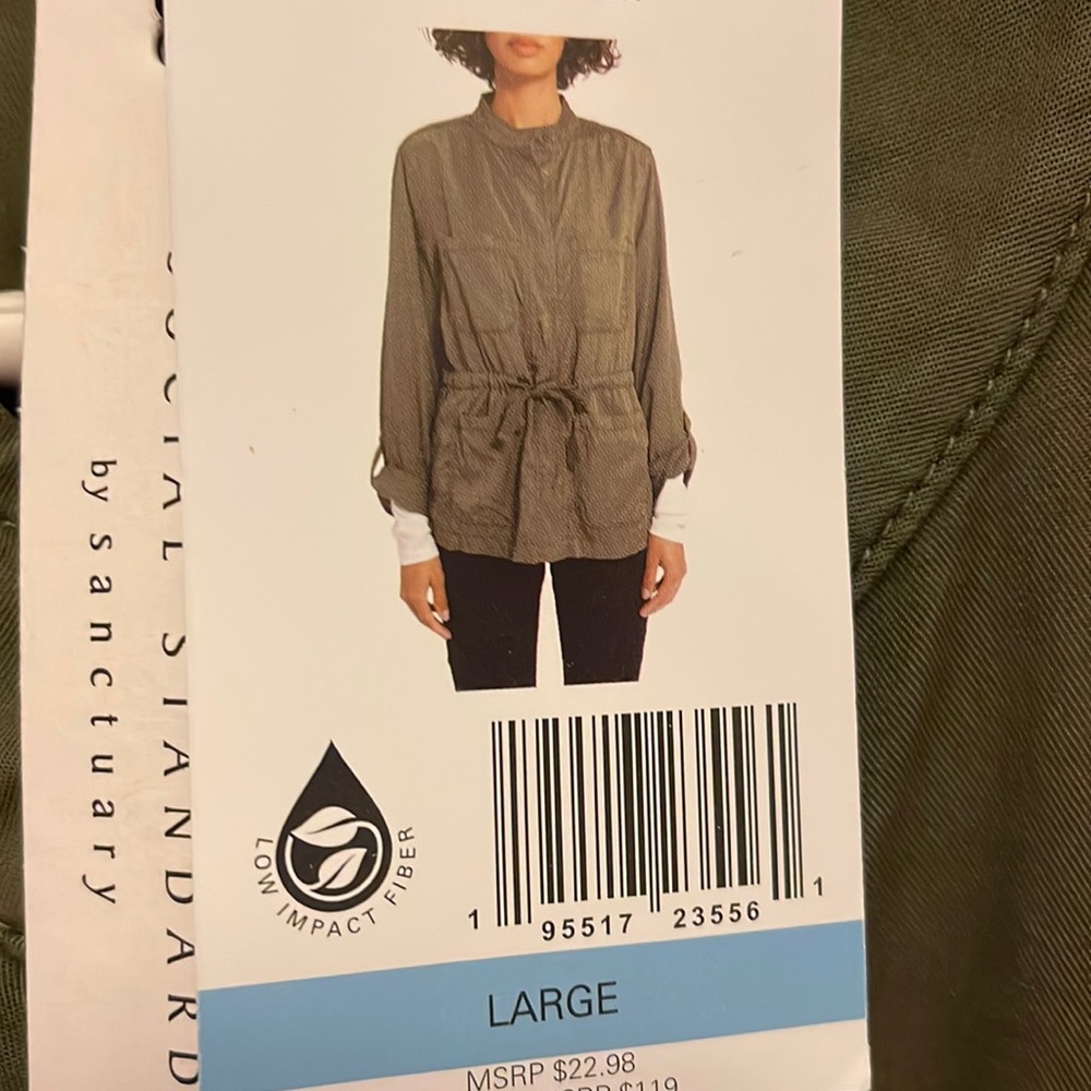 Olive green lightweight cargo jacket